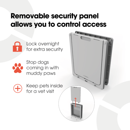 Dog Mate Medium Dog Door with Locking Security Panel White 28cm x 22cm 215W - Picture 3 of 9