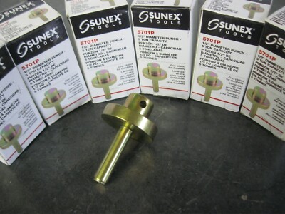 Lot of 6 SUNEX Tools 5701P Punches, 1/2'' diameter, 5 Ton, Zinc-Plated, 62928