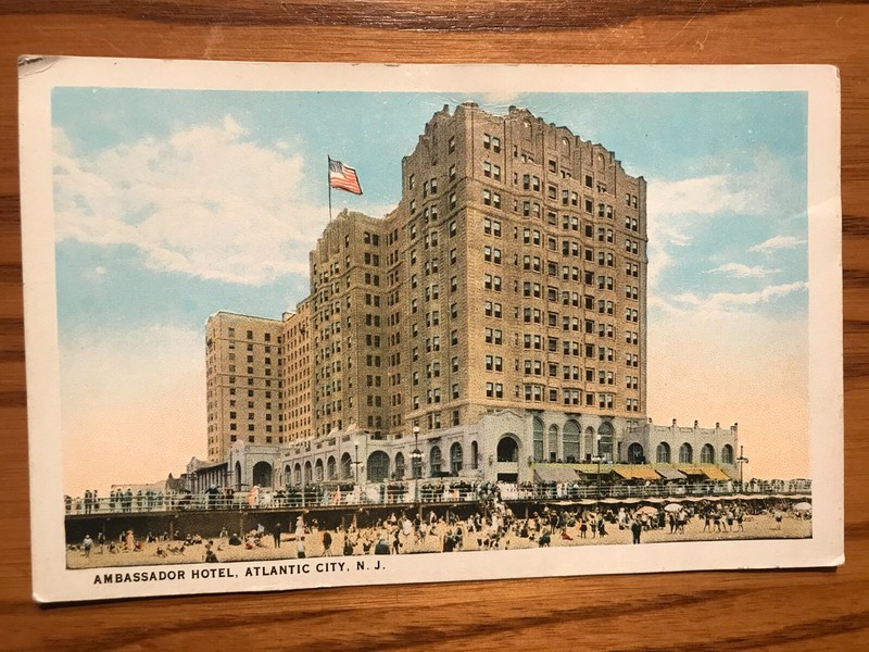 Vintage Postcard - Ambassador Hotel, Atlantic City, N.J. - Unposted - Nice Cond!