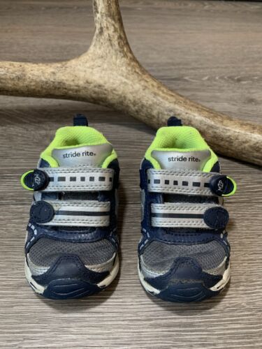 Stride Rite M2P Pax H&L Toddler Boys Size 4W Sneakers Gray/Navy - Picture 2 of 9