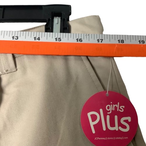 IZOD School Uniform Pants Girl Size 18 1/2 PLUS Tan Khaki Cotton Blend NWT NEW - Picture 3 of 8