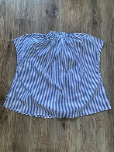 Pomander Place Tuckernuck Blue Stripe Rae Blouse Ruffle Collar Top XXXL No Worn - Picture 3 of 5