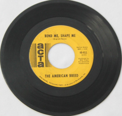 THE AMERICAN BREED MINDROCKER / BEND ME SHAPE ME 45RPM 7'' VINYL RECORD (45-811)