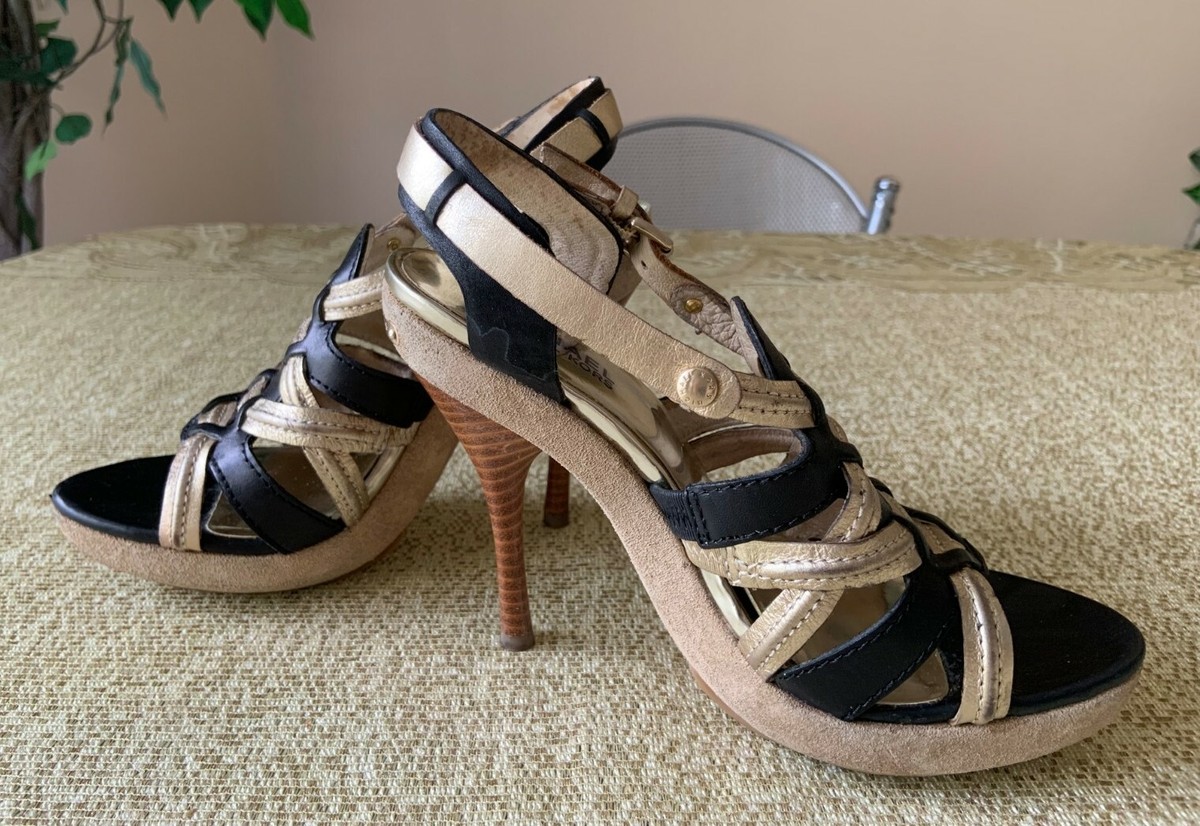 gold heels with black dress Sofia delivers poise Women's Loyal Embellished Platform Heel