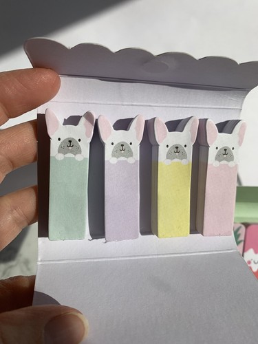 NEW Bulldog Fruit Adhesive Flags Sticky Notes Bookmarks Index Tags Book Buddies - Picture 2 of 8
