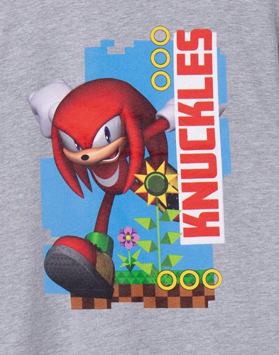 Sonic the Hedgehog Grey Knuckles Short Sleeved T-Shirt Unisex Kids - Picture 2 of 40