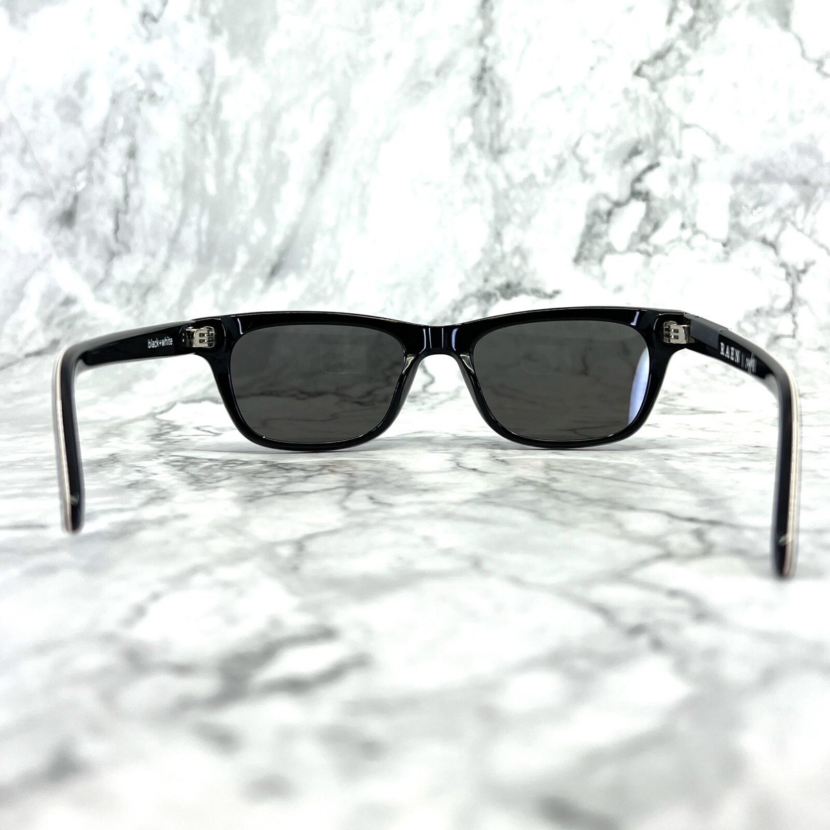 Raen The Ryko Sunglasses Black White Rectangular Full Rim 