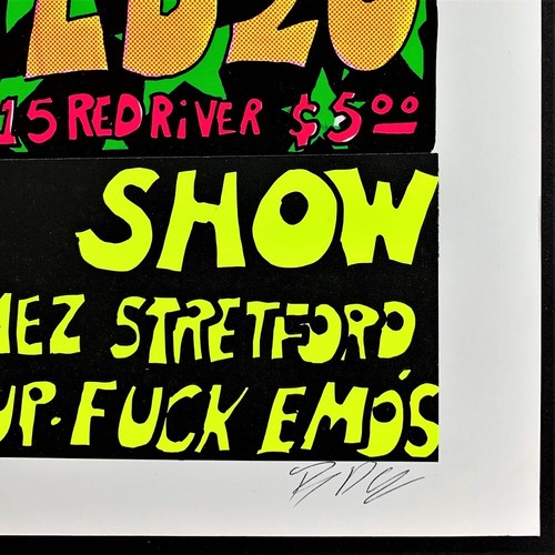 PÓSTER Cerdo Rey Porcino Fideos Gómez Stretford Brothers Cup The Cavity Austin TX - Imagen 2 de 2