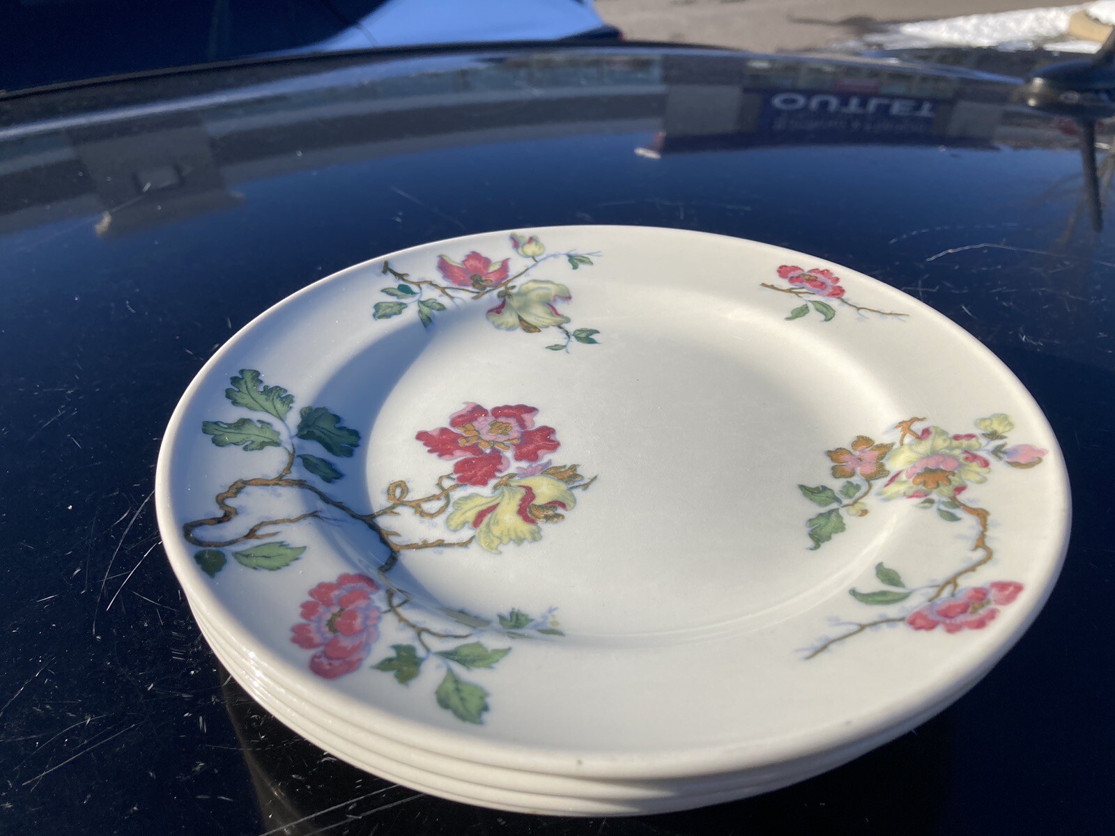 Vtg Set 4 Rosedale Mayer China Restaurant 7” salad Plates Flowers ...