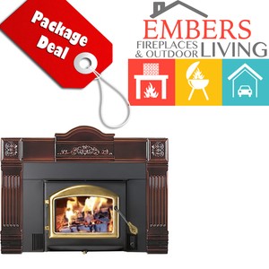 Napoleon Epi 1101 Wood Insert Gold Door Brown Cast Iron Surround