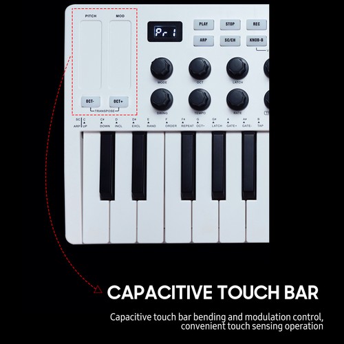 M-VAVE 25 Key USB MIDI Keyboard Controller with 8 Knobs 8 Backlit Drum Pads J8C0 - Picture 9 of 12