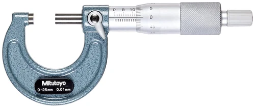 Mitutoyo 103-137 Outside Micrometer, Baked-Enamel Finish, 0-25mm Range+Free Ship