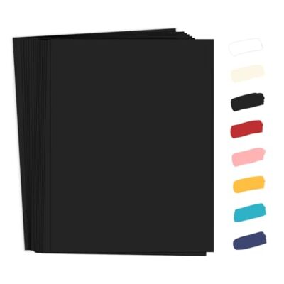 50 Pack Black Cardstock 8.5 x 11 Goefun 65lb Card Stock Printer Paper for Hal...