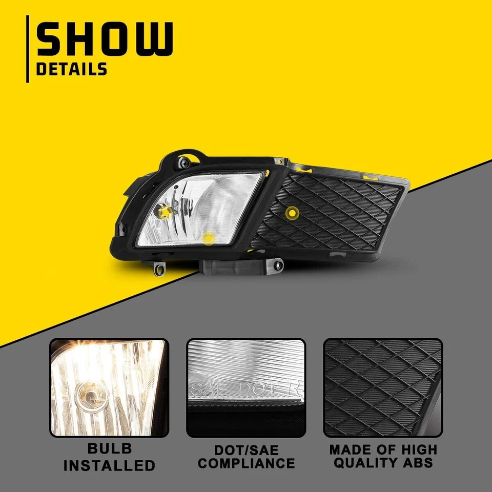 Fog Lights For 2010-2012 Kia Forte Pair Bumper Lamps W/Bezel+Wiring+Switch - Image 3 of 4