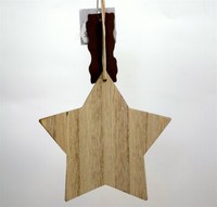 HolzanhäNger Stern Ca. 11*11*0,9 Cm Holz Natur Dekoration Baumschmuck Holzstern