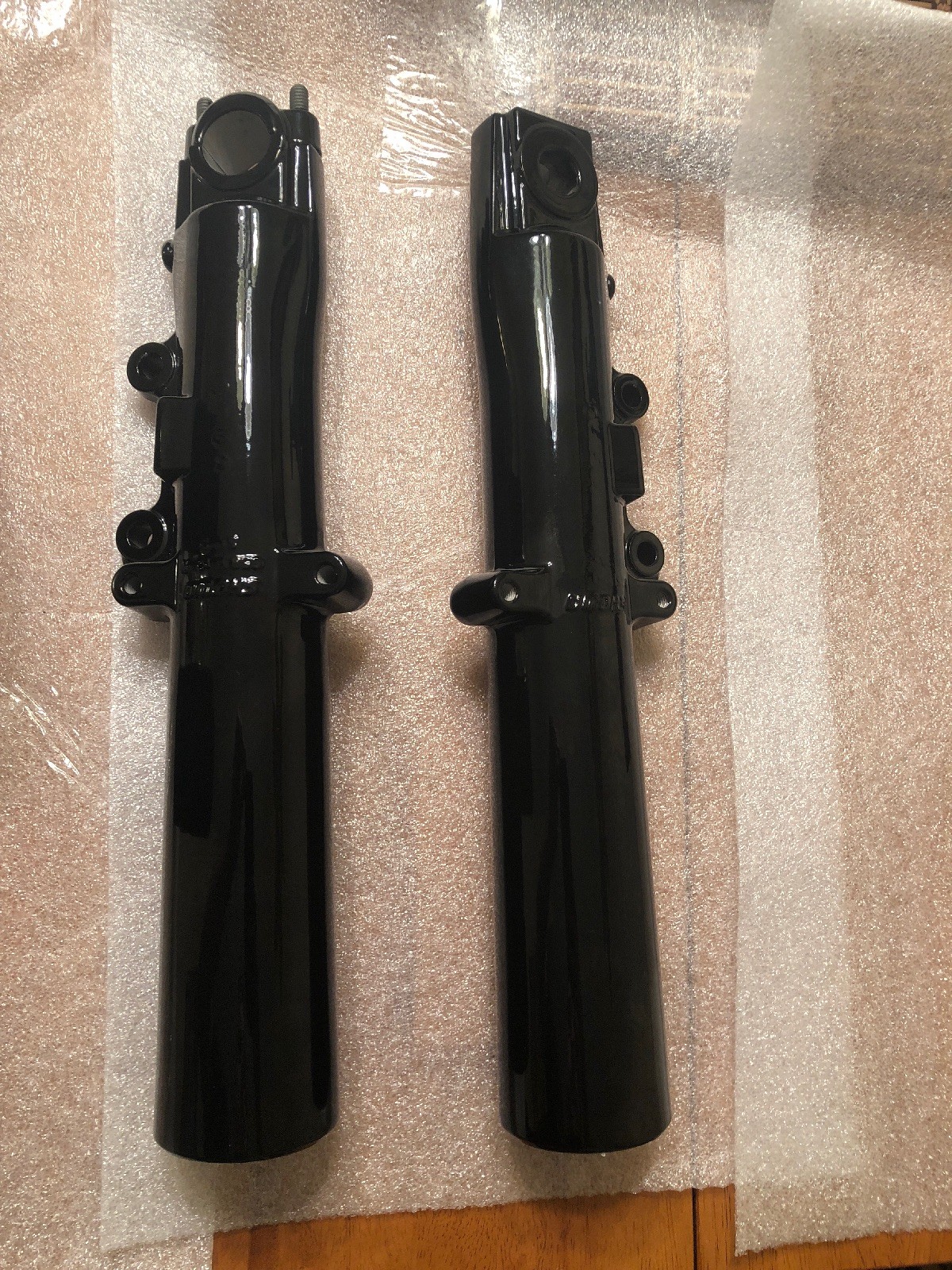 00-13 OEM Harley Street Glide Gloss Black 41mm Fork Sliders Lower Legs and Cans