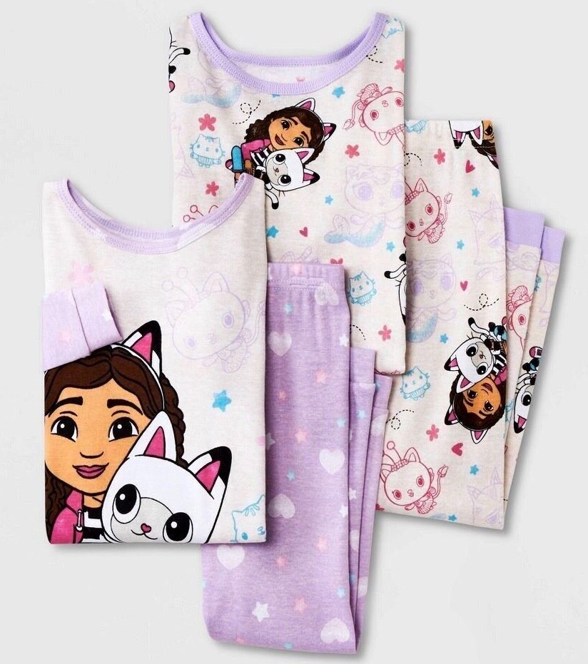 DREAMWORKS GABBY'S DOLLHOUSE Pyjama's 2 Pack | 2 Pack Pyjama's Voor Meisjes | Gabby Meisjes' Pyjama Sets Pack Van Twee | Roze 134