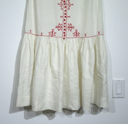 ANTICO ABITO VINTAGE ANNI 20 LINO M FOLK RICAMO ART DECO VITA SCESA F2 - Foto 4 di 21