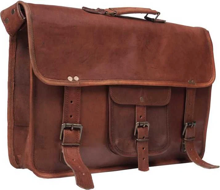 Maletín de cuero para negocios elegante bolso de hombro portátil mensajero vintage para hombres Foto 4 de 4