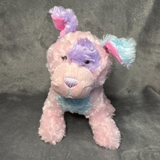 Ganz Webkinz Cotton Candy Puppy Plush HM642 Dog Pink Purple Blue NO CODE