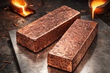 Investment Grade Hand-Poured Pure Copper Bar   1 LB Raw Cast Artisan Ingot