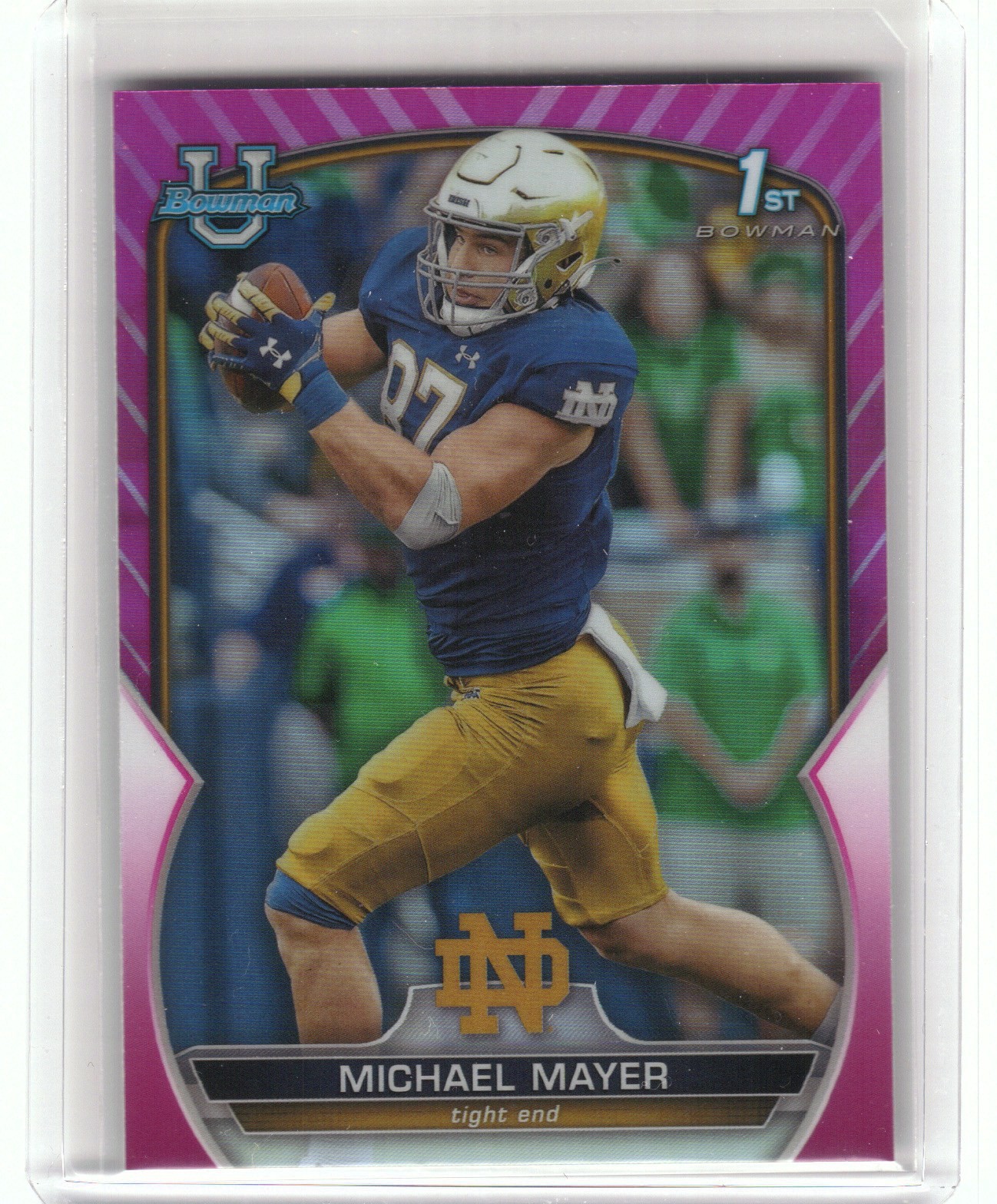 2022 Bowman University Chrome #41 Michael Mayer Pink Refractor