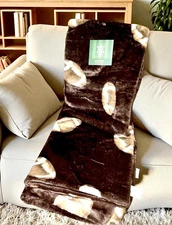 GAME DAY GAME ON Football Faux Fur Throw Or Blanket SUPER PLUSH Oversized NWT