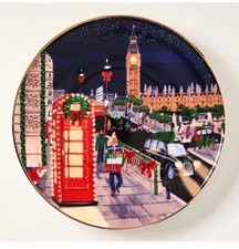 Anthropologie Holiday In The City Dessert Plate London 2025 Stoneware New