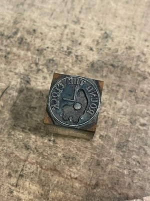 Printing Letterpress Printers Block 'Round The Clock' Time (930)