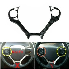 Fit For Honda Civic 2012-2015 Carbon Fiber Look Steering Wheel Cover Trim Frame