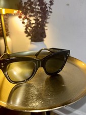 Gucci Square Sunglasses Black Plastic Frame Green Tinted Lenses
