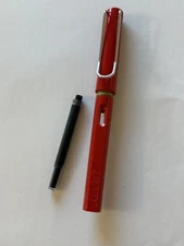 LAMY Safari Fountain Pen RED Fine Nib + Black Ink Catridge NO BOX