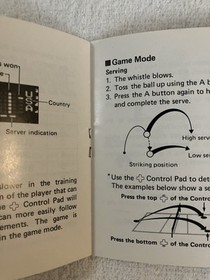 Volleyball manual Nintendo NES 