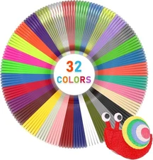 FIROS PLA 3D Pen Filament Refills Total 525 FT, 16.4 Ft Each X 32 Colors 