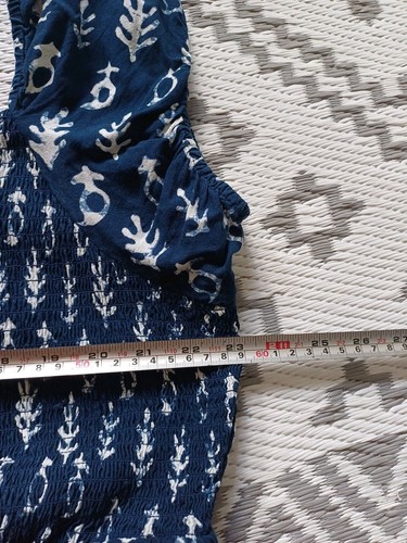 ROMAN Pretty Blue White Shirred Floaty Tiered Summer Dress 👗16 18 - Picture 10 of 10
