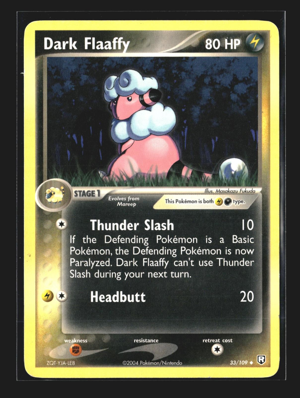 Dark Flaaffy 33/109 Uncommon TRR Team Rocket Returns 2004 Fukuda LP