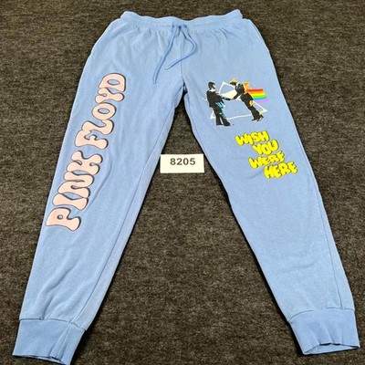 Pink Floyd Sweatpants Mens Medium Blue Wish You Were Here Rock Band Graphic