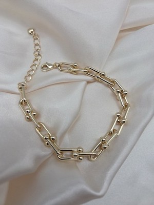 Trend-Armband Gold-Optik | Gliederarmband U-Link Style