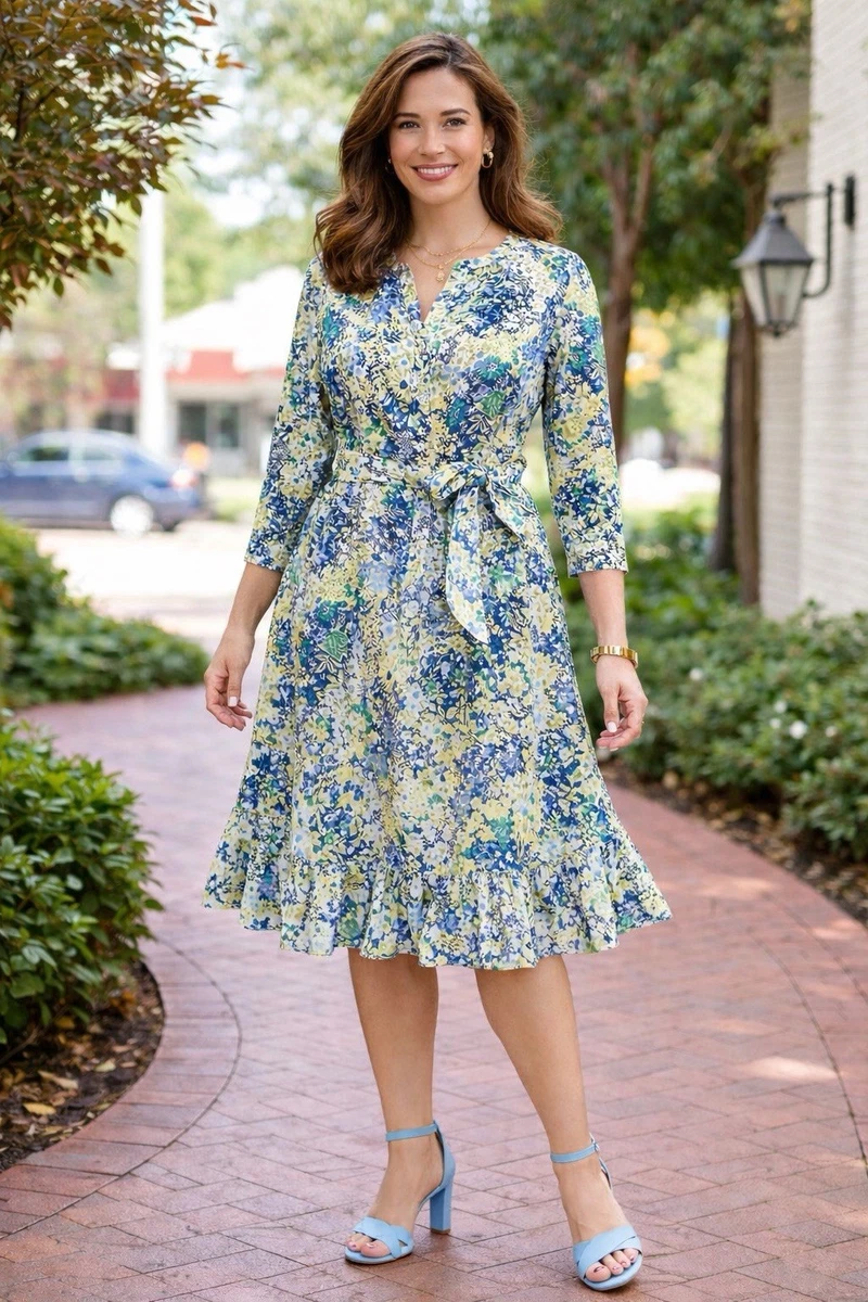 Floral Petite Dresses At Talbots Talbots Cotton 3/4 Sleeve Dresses For Women For Sale Floral Petite Dresses At Talbots Talbots Cotton 3/4 Sleeve Dresses For Women For Sale