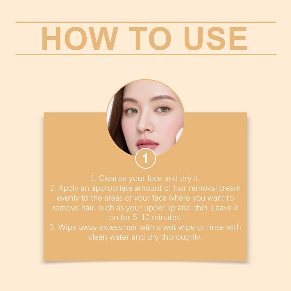 Facial Hair Removal Cream Painless Gentle Depilatory Cream 20g QDK USN