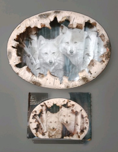 Bradford Exchange White Magic Wolves Plate Rusty Frentner Spirits Forest