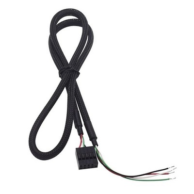 USB Computer Cable Wire 9-Pin Plug (12mm*5)  4 line Black 65CM #pq