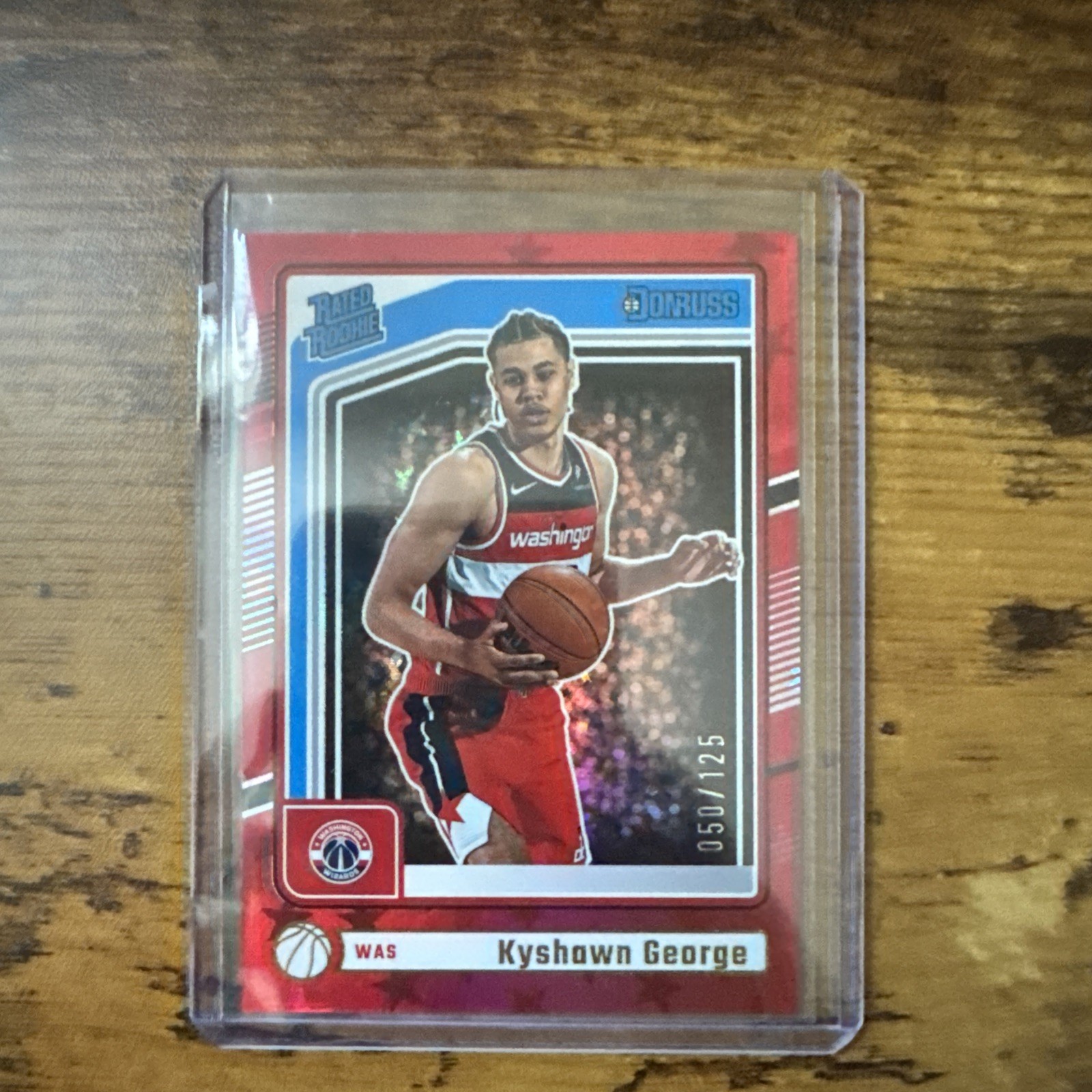 2024-25 Panini Donruss Rated Rookie Kyshawn George /125 #225 International Red