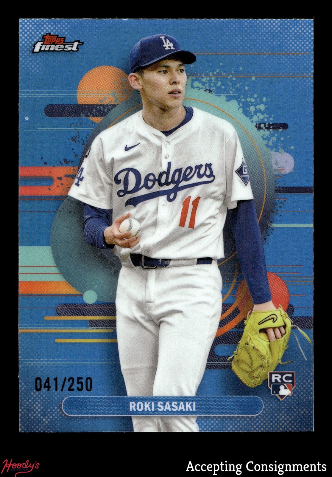 2025 Finest Sky Blue Refractors #116 Roki Sasaki RC ROOKIE DODGERS 041/250