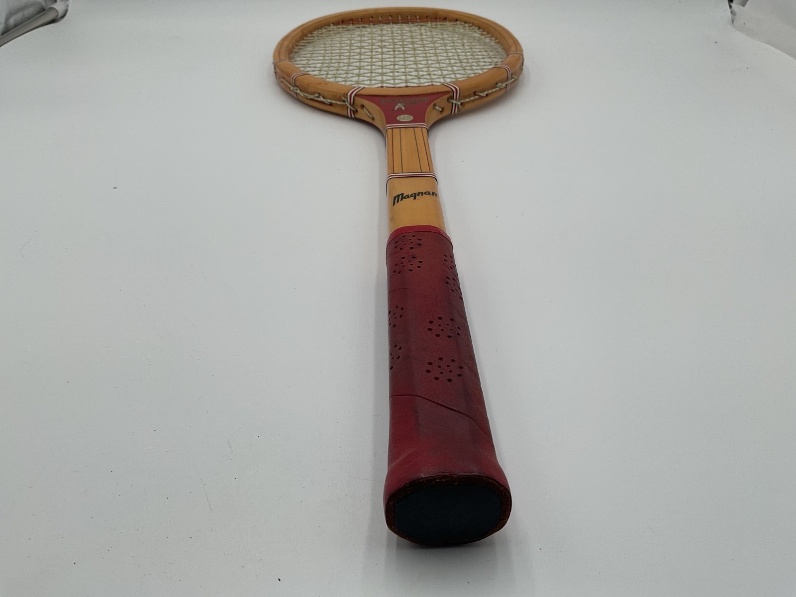 Clean & Crisp Antique Vintage Wood N J Magnan Tournament Tennis Racket.