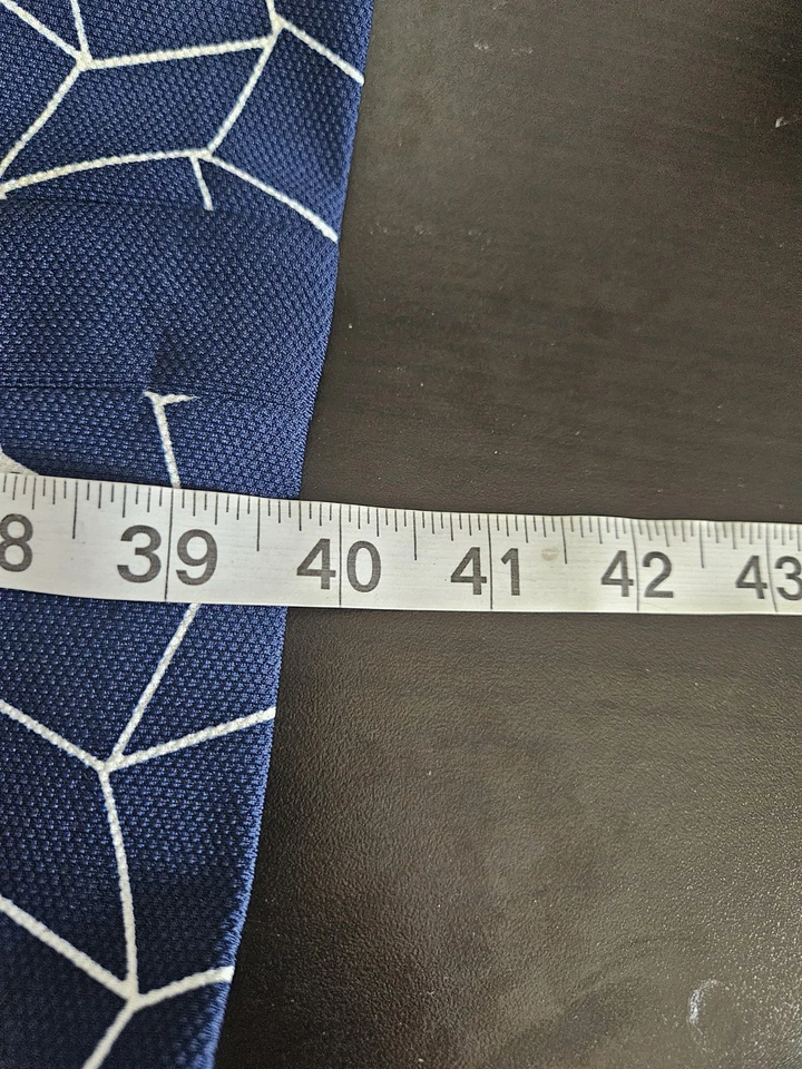 Vestido Donna Morgan 12 Azul Blanco Estampado Geométrico Funda Sin Mangas Forrado Foto 4 de 4