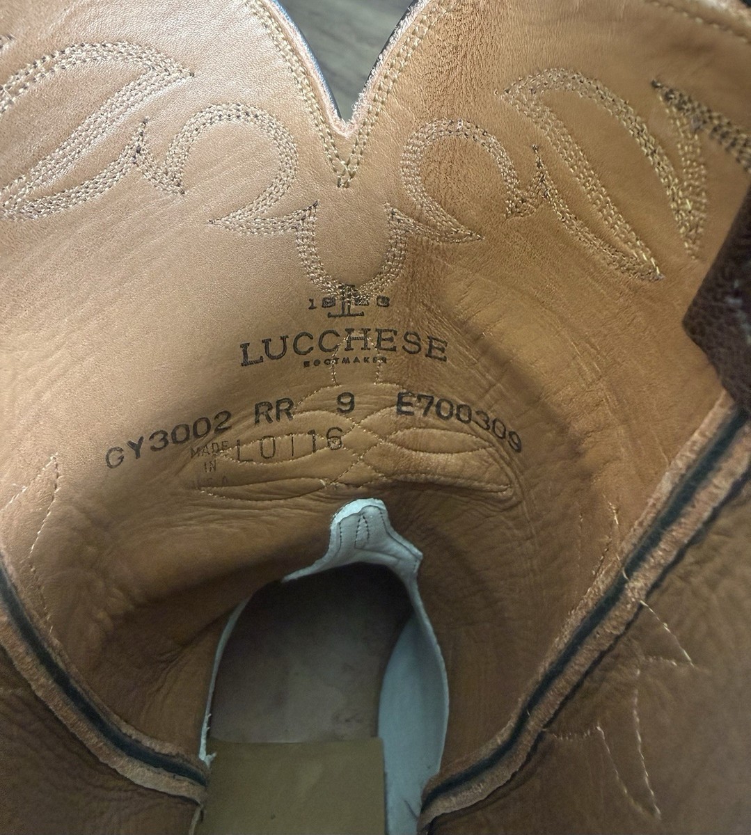 Lucchese Classics Mens Handmade Ward Roper Boots Smooth Ostrich Tabaco Goat 9E Lucchese Classics Mens Handmade Ward Roper Boots Smooth  main image 4