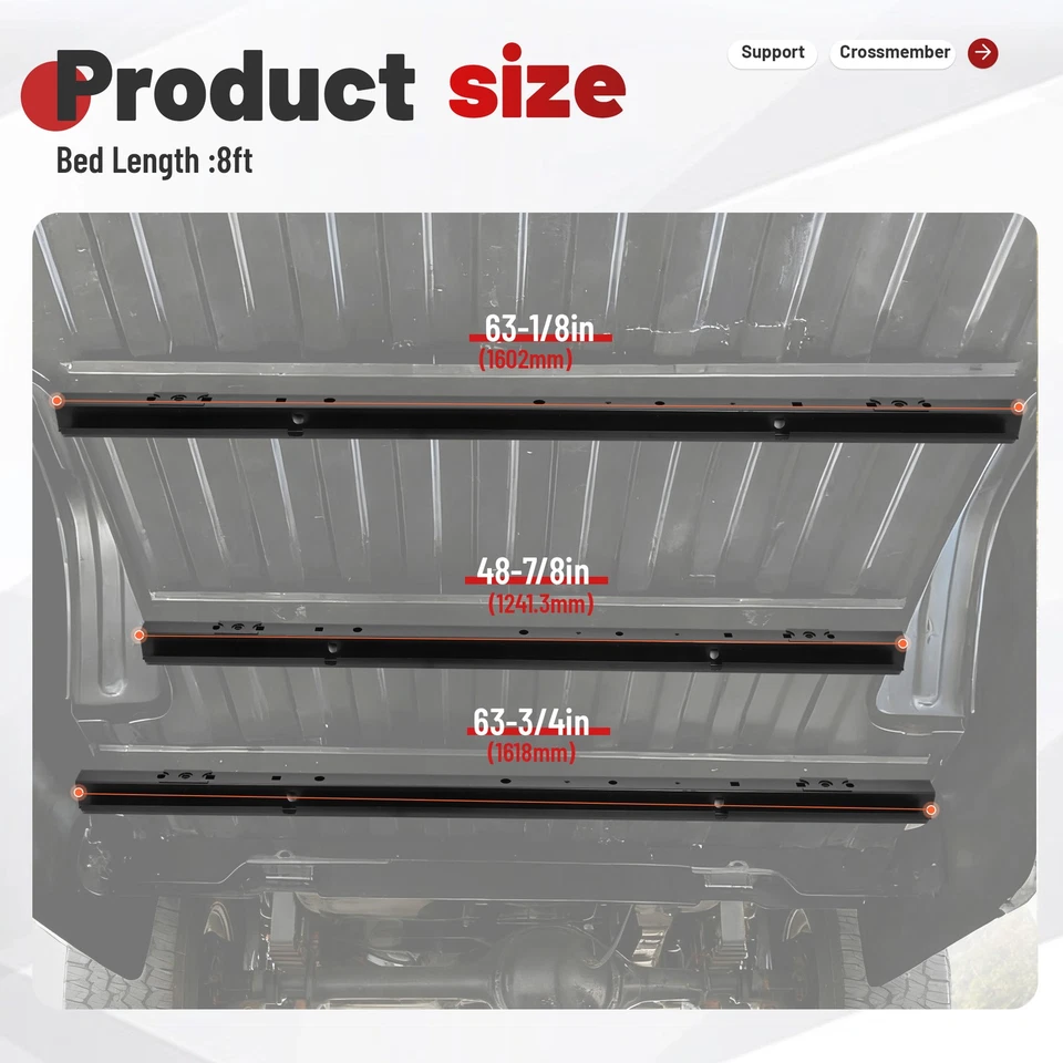 Truck Bed Floor Support for 2007-2014 Chevrolet Silverado 1500 2500HD 3500HD Foto 2 de 4