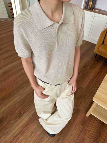 Summer Knitted Cotton Linen Old Money Breathable Lapel Short-sleeved Knitted Top - Picture 13 of 26