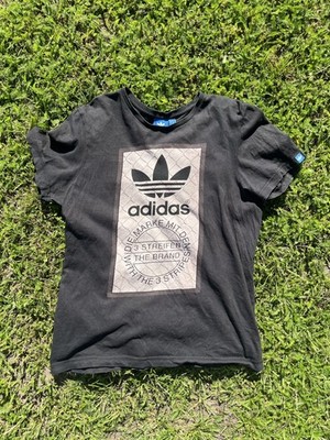 Mens Adidas Trefoil Graphic TShirt Black The Brand With The 3 Stripes Tee Size M